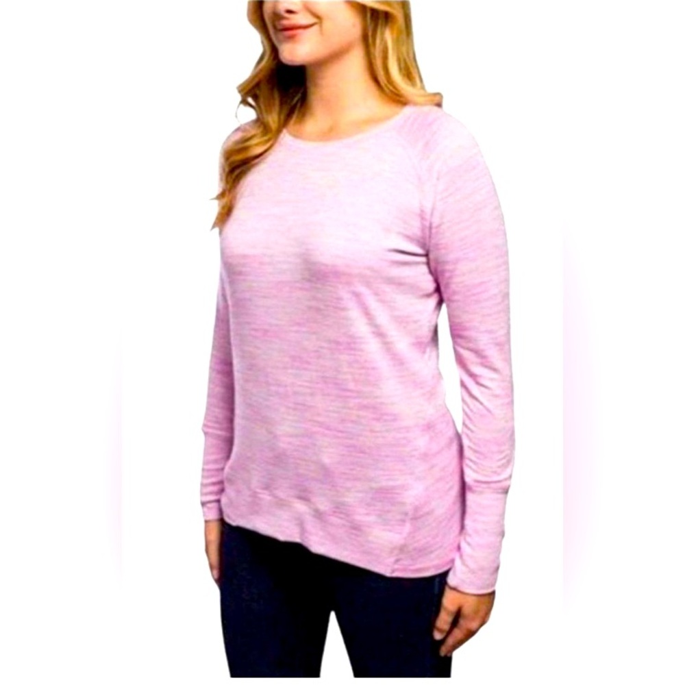 -Champion Pink/White Heather L/S top #1142524- Medium As Is
